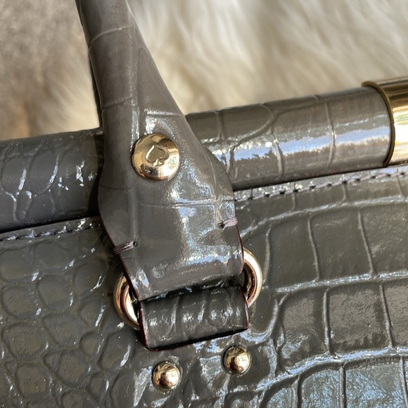Kate Spade Constance Knightsbridge Gray Croc Embossed Leather Bag EUC - Picture 7 of 16